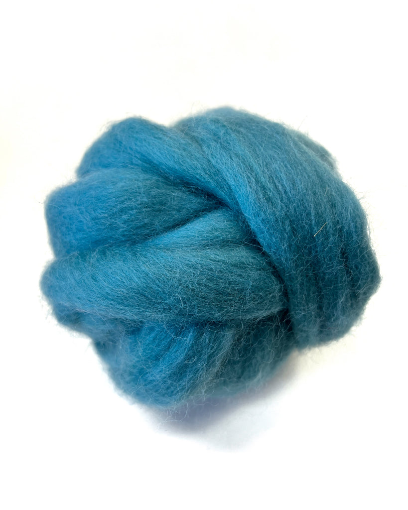 Corriedale Wool Roving - Marine Blue