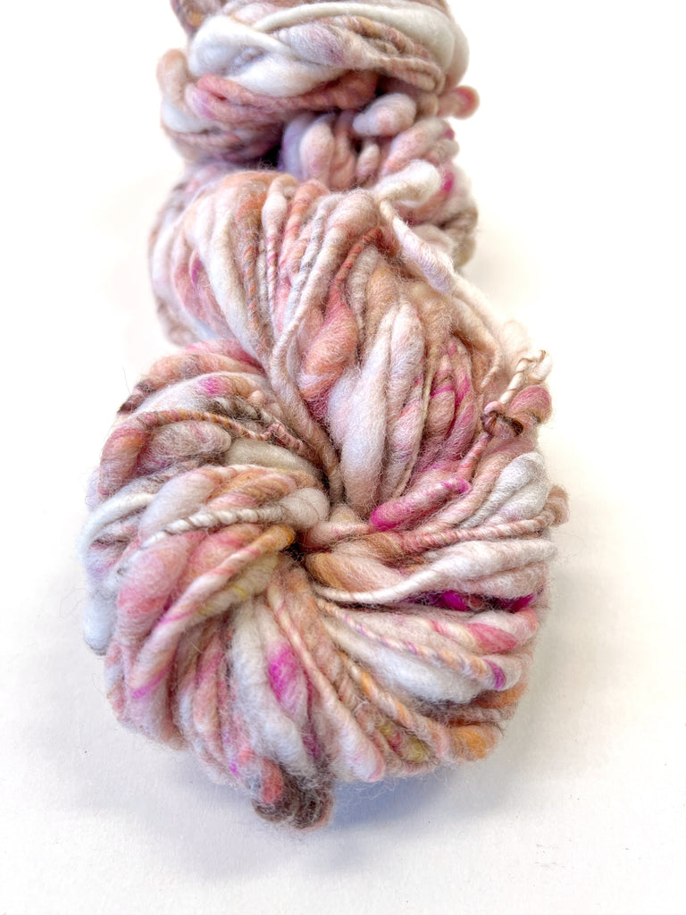 Bulky Hand Spun Yarn - Pink/Mocha