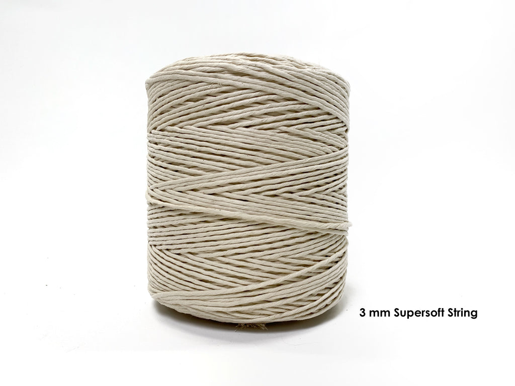 Macrame Cord Twist Soft Coloured , 3 Strand , 2 mm Twisted Cotton Cord,  Yarn