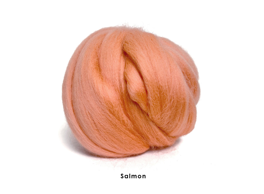 SALMON- American Farm Wool- Merino Wool Roving for Felting